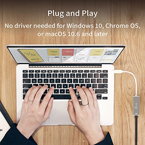 j5create USB-C to 2.5G Ethernet Adapter, RJ45 LAN 2.5 Gigabit Network to USB Type C/Thunderbolt Converter, Compatible for MacBook Pro/Air, Tablets, Dell XPS, Surface Pro 7 (JCE145)