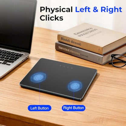 Wireless Trackpad for Windows 11/10 & Mac - Bluetooth & 2.4G Multi-Device Touchpad with 4-Finger Gestures, 7” Large Metal Surface, Physical Clicks, Type-C Fast Charging, 50H Battery, for PC Laptop Desktop