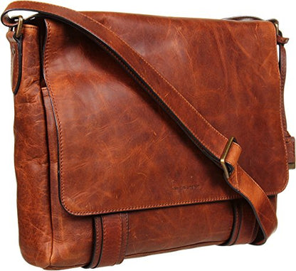 FRYE Men's Logan Messenger Bag, Cognac, One Size - color: Cognac Antique Pull Up
