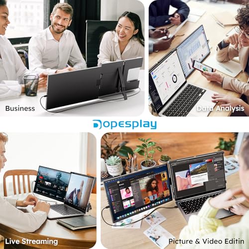Dopesplay Laptop Screen Extender, 15.6" FHD 1080P IPS External Portable Monitor for Laptop, Plug & Play Dual Screen Monitor for 13"-17" Laptops, Compatible with Mac, Wins, Chrome, Android, Dex - size: 15.6"