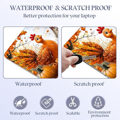 Universal Laptop Skin Sticker Decal,15.6 Inch Laptop Vinyl Cover for 13" 14" 15.6" Laptop,Scratch-Resistant Waterproof Protector Wrap,Reusable with Wrist Pads,Thanksgiving Harvest - color: Thanksgiving Harvest