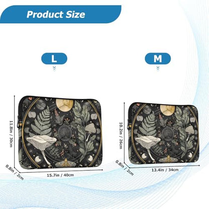 Moons Botanical Plants Laptop Sleeve 15 16 Inch Puffy Quilted Carrying Case Protective Computer Bag Waterproof Laptops Sleeve for Women Men - color: Moons Botanical, size: Large