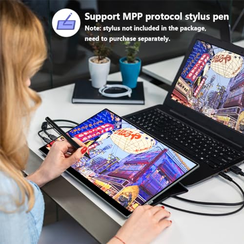 17.3 Inch 4K Touchscreen Portable Monitor, UHD 100% P3 Mobile Monitor Support MPP Stylus HDR IPS Eye Care Game Display USB C Mini HDMI for Xbox,PS4/5,Switch,Laptop,Mac - size: 17.3 Inch