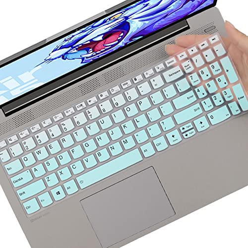 Keyboard Cover for Lenovo Ideapad Flex 5 5i 15.6" 16", IdeaPad Slim 5 5i/Slim 3 3i 15.6" 16", Ideapad Flex 5 5i 15.6" 16", Lenovo Yoga 7 7i 15.6 16, Yoga Slim 7 15.6, Ideapad 3/Ideapad 5 15.6 17.3 - color: OmbreMint