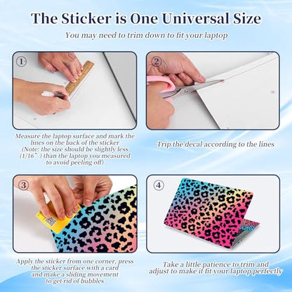 Universal Laptop Protective Skin,Trim-to-Fit Vinyl Sticker for 13–16 Inch Laptop,MacBook,Tablet & Notebook,Scratch-Proof Waterproof Cover,Blue Pink Leopard - color: Blue Pink Leopard