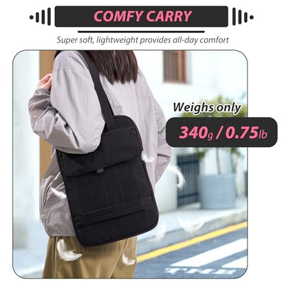15.6 Inch Puffy Laptop Sleeve with Handle for Women Men, Black | Compatible with Macbook Pro/Air/Neo Laptops, Laptop Case with Luggage Strap, Vertical Quilted Shoulder Bag for Travel Work - color: Black