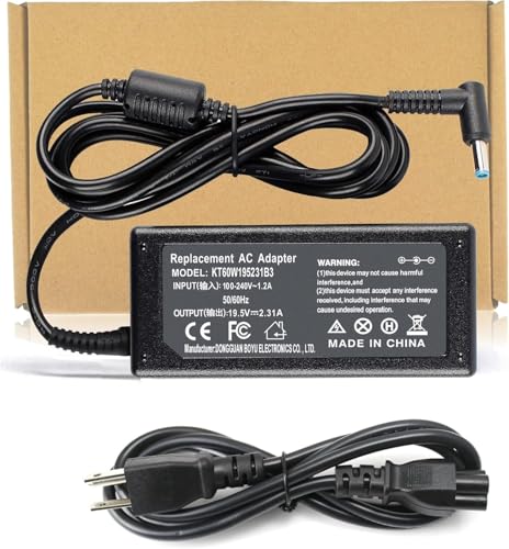 19.5V 2.31A 45W Charger for HP is 13252 60950-1 for HP Pavilion x360 | 742436-001 L25296-001 L25296-002 L25296-003 741727-001 Smart Blue Tip Power Adapter