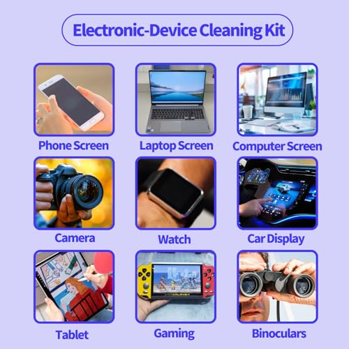 2 Pcs Car Screen Cleaner, Blue | Electronic Touch Screens Cleaning Kit, For LCD Display TV Laptop Computer Tablet PC Flat Screens - color: Blue