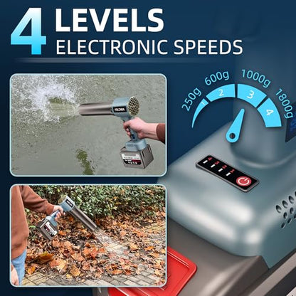 Handheld Cordless Lightweight Powerful Car Dryer Air Blower with 1800G & 335MPH Powerful, Air Duster Electric Leaf Blower Cleaning Dryer Turbo for Patio Cleaning, Lawn Care and Car Drying
