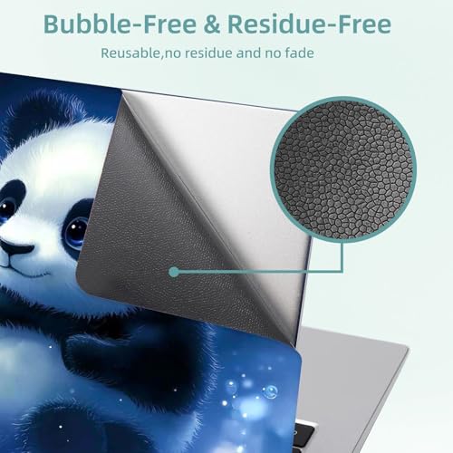 Universal Laptop Skin Decal, 3-Piece Vinyl Protector for 12 13 14 15.6" Notebook, Waterproof Anti-Scratch, Easy Trim & Bubble-Free Finish, Cute Panda - color: Cute Panda
