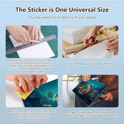 Universal Laptop Skin Sticker with 2 Wrist Pad Skins, Waterproof Scratch Resistant Vinyl Laptop Cover Decal, Cut to Fit for 11–15.6 Inch MacBook HP Dell Lenovo, Fantasy Green Frog - color: Fantasy Green Frog