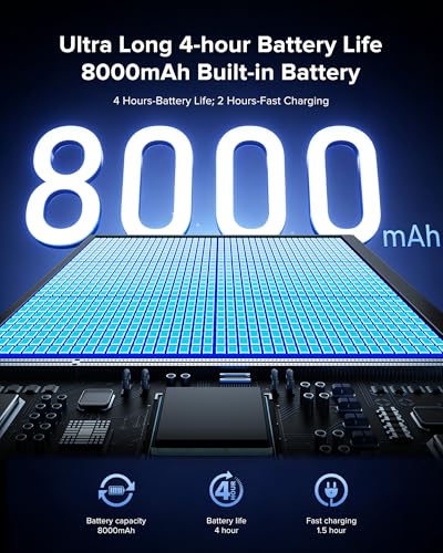 EVICIV Wireless Portable Monitor with 8000mAh Battery, 15.6" (4-5H) | Support AirPlay, Miracast Laptop Display, USB-C & MINI HDMI & VESA, Travel Second Screen for Laptop, Computer, Game Consoles - size: 15.6 Inch