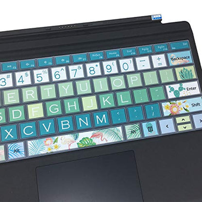 Keyboard Cover Skin for Microsoft Surface Pro 7/6/5, Silicon Protector with Big Letter Design, US Layout, Flamingo - color: Flamingo