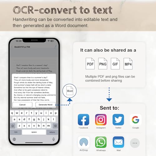 Smart Pen+Mini notebok, Digital Pen Real-time Sync for Digitizing, Storing, and Sharing Notes, Ideal Smart Pen for Note Taking, Drawing, Classroom, Offices, Compatible with Android and iOS