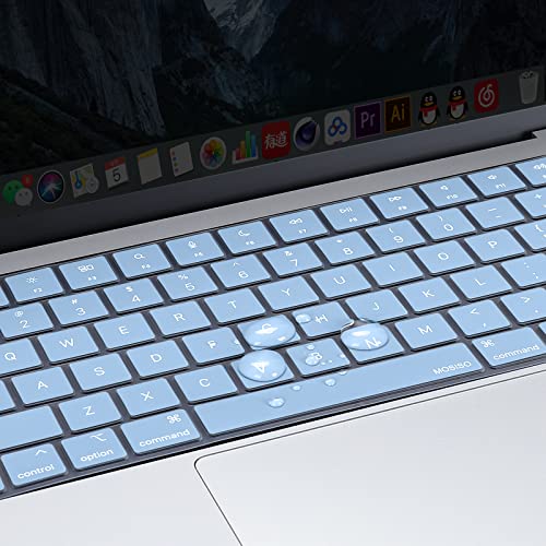 MOSISO Keyboard Cover Skin Compatible with MacBook Air 15 inch M3 M2 | A3114 A2941/Air 13.6 A3113 A2681/Pro 14/16 M4 M3 M2 M1, Airy Blue - color: Airy Blue