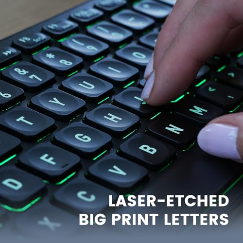 Perixx PERIBOARD-333RGB Wired Backlit USB Keyboard- X Type Scissor Keys - Compact 14.25x4.57x0.83 Inches - Big Print Letters - RGB Backlit - US English - style: Wired Backlit