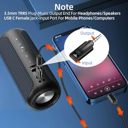 GELRHONR USB C to 3.5mm Audio Adapter, Type C Female to 1/8 "TRRS Male Headphone Jack Adapter, 16Bit/48Khz High Fidelity Audio Converter with PC, Laptop, Phone 2Pack (USB C F to 3.5mm M) - style: USB C F to 3.5mm M