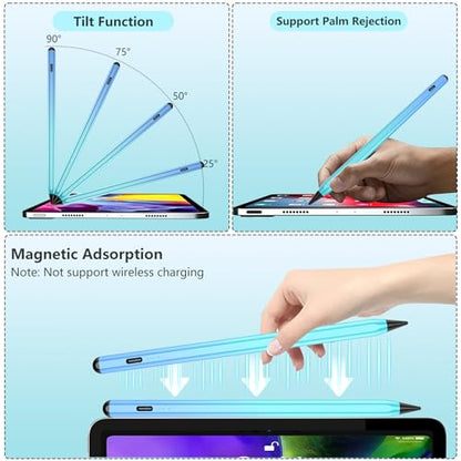 TaIYanG iPad Stylus Pen for iPad 2018-2026, Palm Rejection, Fast Charging | Tilt Sensitivity, for iPad Pencil A16 /10/9/8/7/6, Pro 11/13" (M5/M4),Air M4/M3/M2/5/4, Pro 11/12.9",Mini 6/5,Gradient Blue - color: Gradient Blue