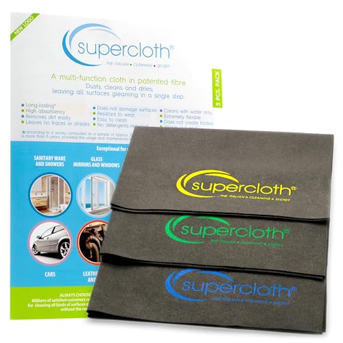Supercloth® Premium Microfiber Cleaning Cloth for All-Purpose, Lasts Over 5 YEARS, Glasses Cleaning Cloth, Microfiber Cleaning Cloth for Cars, Magic Reusable Cloth Streak-Free 100% Made in Italy (3pk) - size: 3 Pcs