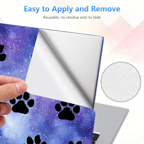 Laptop Skin Sticker Decal 15-15.6 Inch with Cute Mouse Pad, Universal Reusable Vinyl Sticker for 12.1 13 13.3 14 15.4 Inch Netbook and Notebook PC, Galaxy Paw Print - color: Galaxy Paw Print