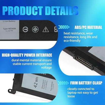 WDX0R Laptop Battery Replacement for Dell Inspiron 13 15 Series 5000 7000 5567 7573 5570 7579 7378 5565 5379 5378 Latitude 3490 3590 3340 3400 3390 3500 3190 Vostro 5468 5568 P69G 3CRH3