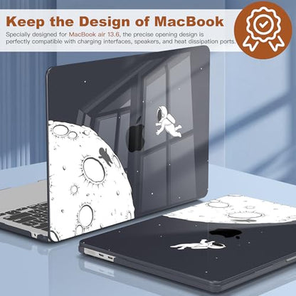CISSOOK Compatible with MacBook Air 13 inch Case 2026 2025 2024 2023 2022 | A3449 A3240 A3113 A2681, 5in1 Set Hard Shell Case Keyboard Cover for MacBook Air 13.6 inch M2 M3 M4 M5, Astronaut - color: Air13.6inch-Astronaut