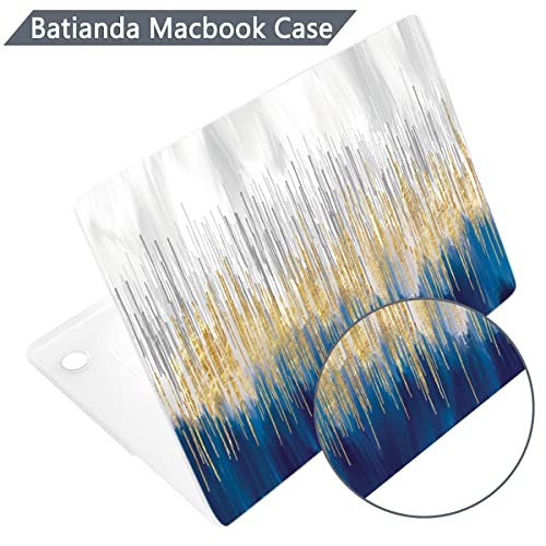 Batianda Case for New MacBook Pro 16 Inch 2026 M5 2024 2023 2021 Release with M4 M3 M2 Pro/ M1 Max, Ultra Slim 1.2mm Glossy Hard Shell Protective Skin Keyboard Cover 4-in-1 Bundle, Blue Gold - color: Blue Gold