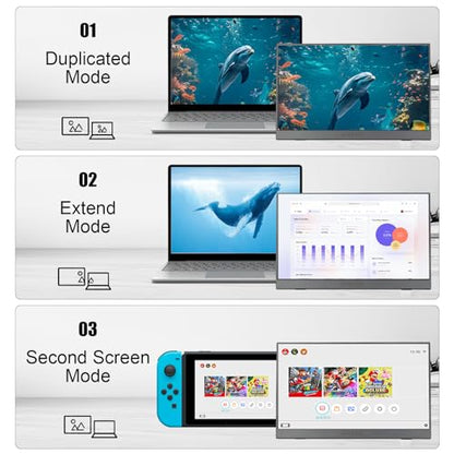 14" Portable Touchscreen Travel Monitor 1920 * 1200P IPS/HDR Laptop Screen Extender for Gaming and Computer Display, Compatible with Laptop PC Phone PS4/PS5 Switch - size: 14"