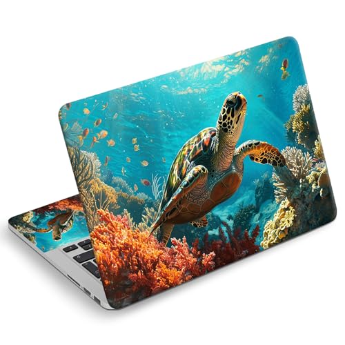 Universal Laptop Skin Sticker Decal, Compatible with MacBook HP Dell Lenovo 12"-15.6", Reusable Vinyl Notebook Cover 3PCS Set, High-Recognition Film-Sea Turtle - color: Sea Turtle
