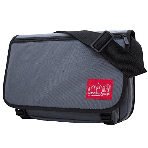 Manhattan Portage Europa Messenger Bag (Medium) Expandable With Laptop Sleeve Water Resistant Luggage Attachment 1000D Cordura For Work College Travel (Grey) - color: Grey, size: Medium