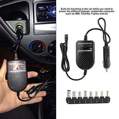 Ejoyous Car Laptop Charger Adapter 15V-24V, 80W Power Adapter Notebook Charger Power Supply Set with 8 Plug Heads, for Laptop Notebook Computers