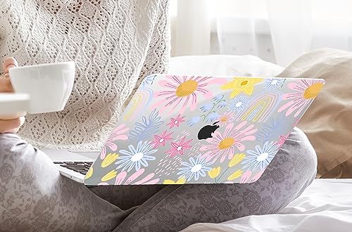 DONGKE Compatible with MacBook Air 13 inch Case 2021 2020 2019 2018 Release A2337 M1 A2179 A1932 with Retina Display Touch ID, Plastic Hard Shell & Keyboard Cover - Florals - color: Florals D010
