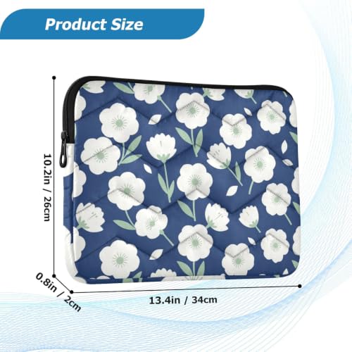 Unisex Shock Resistant Sleeve For All Season Daily Laptop Use | Smooth Sliding Zipper Daily Office Commute for Office Workers Navy Blue Mint Green - size: Large