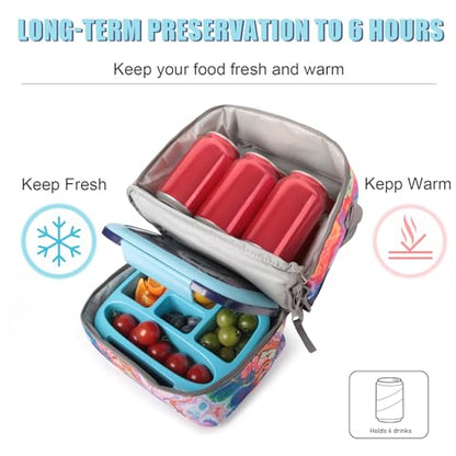 Tilami Rolling Backpack for Kids 19 inch with Lunch Bag Wheeled Laptop Backpack,Dream - color: Dream