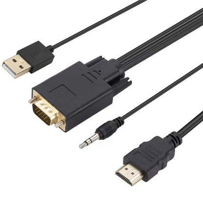 VGA to HDMI Adapter, 1080P Converter with Audio Cable from Computer/Laptop VGA Source to HDMI TV/Monitor Uni-Directional (vga to hdmi Cable)