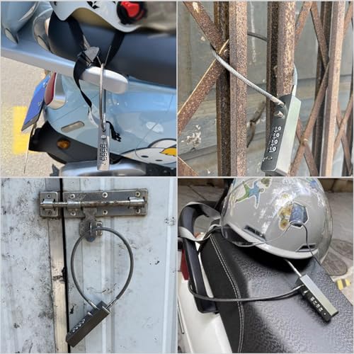 Outdoor Fence Gate Lock Locker - Bike, Cable Chain, Combination Locks - color: Gray