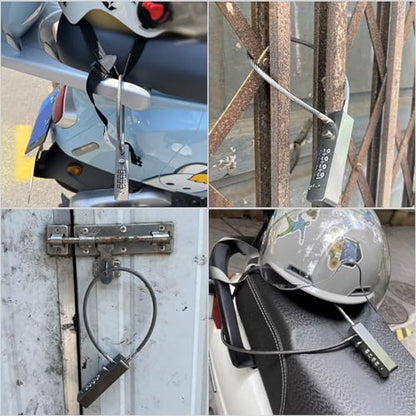 Outdoor Fence Gate Lock Locker - Bike, Cable Chain, Combination Locks - color: Gray