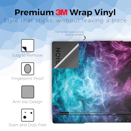 Laptop Skin Compatible with Lenovo Legion 5 Gaming Laptop (15IRX9) 2024 - Mystic Smoke - Premium 3M Vinyl Protective Wrap Decal Cover - Easy to Apply | Crafted in the USA - color: Mystic Smoke, size: Legion 5 Gaming (15IRX9) 2024 Top Skin Only, style: Mat