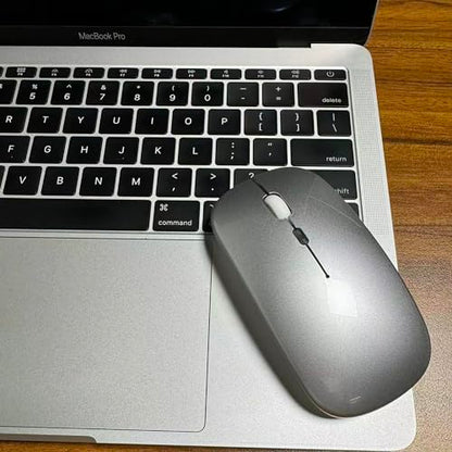 Bluetooth Wireless Mouse for Laptop mac MacBook ipad MacBook air MacBook pro pc Desktop Computer Windows Chromebook Notebook (Silver White) - color: silver white