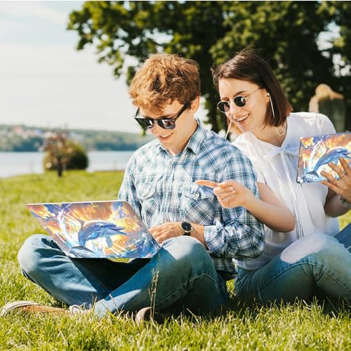 Universal Laptop Skin Sticker with 2 Wrist Pad Skins, Waterproof Scratch Resistant Vinyl Laptop Cover Decal, Cut to Fit for 11–15.6 Inch MacBook HP Dell Lenovo, Dolphin - color: Dolphin