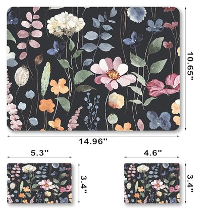 15.6" Laptop Skin Sticker Decal 12 13 13.3 14 15 15.4 15.6 inch Universal Notebook Skin Sticker Cover Personalized Art Decal Computer Protector, Black Flowers Plants - color: Black Flowers Plants