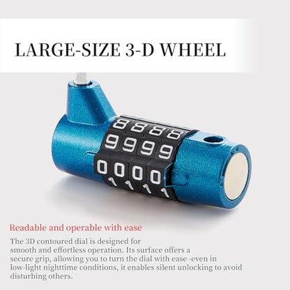 Gym Locker Lock 4 Digit Combination Lock for Locker for School Gym Lock for Sports, Toolbox, Case, Hasp Storage（20） (Shackle Blue) - size: 3.5" blue