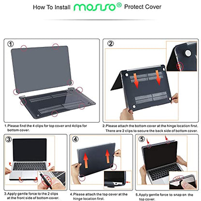 MOSISO Compatible with MacBook Air 13 inch Case M1 2022-2018, Transparent | Retina Display, Plastic Garden Flowers Hard Shell&Keyboard Cover&Screen Protector, Release A2337 M1 A2179 A1932 - color: Transparent
