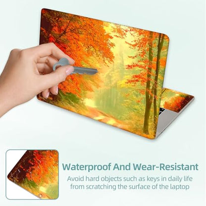 Universal Laptop Skin Decal, 3-Piece Vinyl Protector for 12 13 14 15.6" Notebook, Waterproof Anti-Scratch, Easy Trim & Bubble-Free Finish, Autumnal Woodland - color: Autumnal Woodland