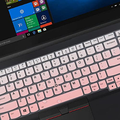 Keyboard Cover for 15.6" Lenovo ThinkPad E15 E580 E590 E595, ThinkPad L15 Gen 2 1 L580 L590 |ThinkPad 15 P51S P52 P52S P53 P72 P73 T15 T15p T570 T575 T580 T590 with Numeric Keypad US Layout -GPink - color: GradualPink