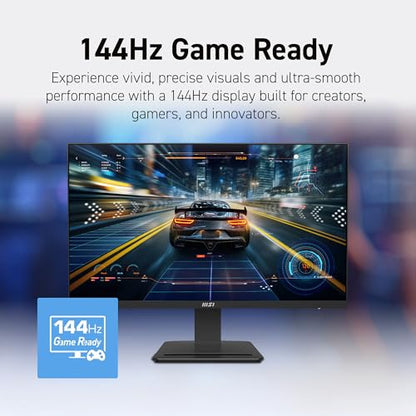msi PRO MP242 E14C 24-inch IPS 1920 x 1080 (FHD) Office Monitor, 144Hz, Free-Sync, HDMI, USB C (15W Power Delivery), VESA Mountable, Tilt, Speaker, 4-Side Slim Bezel 1ms, Black - style: PRO MP242 E14C