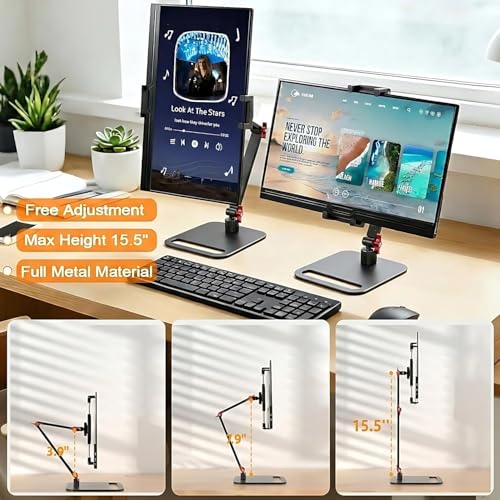 Vertical Portable Monitor Stand, Upgrade Knob Adjustment Portable Monitor Holder for 15.6 17.3 18.5 Inch Screen, Ergonomic Travel Monitor Mount, Tablet Stand for iPad 12.9‘’