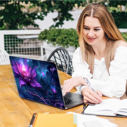 Laptop Skin Sticker Decal, Universal Reusable Vinyl Laptop Cover for 12" 13" 13.3" 14" 15" 15.4" 15.6" Notebook PC, Reusable Waterproof Scratch-Resistant with 2 Wrist Pads,Lotus Flowers Art - color: Lotus Flowers Art