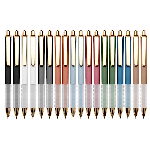 Linbsunne Ballpoint Pens Black Medium Point 1mm Pen with Super Soft Grip Ball Point Pen for Men Women Retractable Pens (18-Count) - color: Black 18-Count