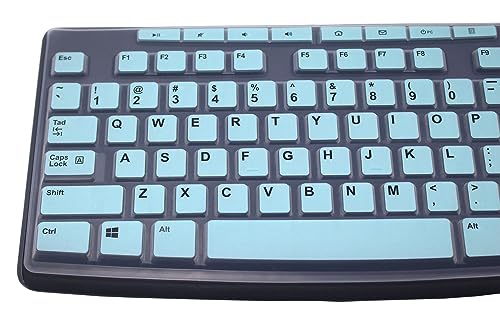 Ultra Thin Desktop PC Silicone Keyboard Cover Skin Protector Compatible for Logitech MK295 MK275 MK270 Wireless Keyboard, Logitech K200 K260 K270 MK200 MK260 Keyboard - Mint - color: Mint